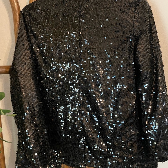 NWOT Silk & Salt CRYSTAL SEQUIN JACKET - SM - Picture 2 of 3